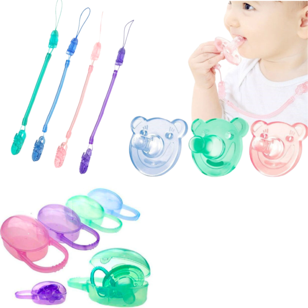 Chupete oso + Clip resorte + Caja