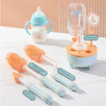 Set Cepillo De Silicona Limpiadores Mamadera Silicona - Imagen 7