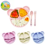 Plato con Cubiertos Oso Bambu Grande - Imagen 3