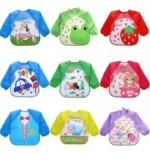 6 Unidades De Babero Manga Larga Impermeable (Niño O Niña) - Imagen 2