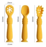3 Cucharas Soft De Aprendizaje Silicona + Caja - Imagen 2