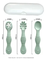 3 Cucharas Soft De Aprendizaje Silicona + Caja - Imagen 4