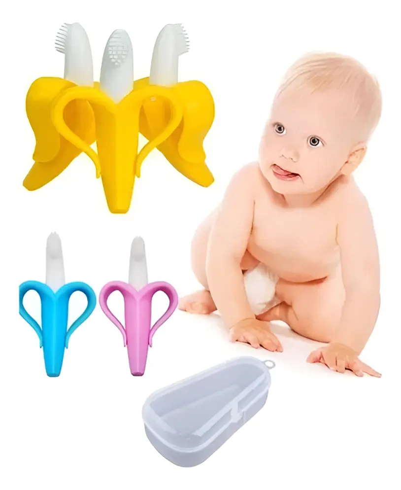 cepillo BANANA 5 Cepillo De Dientes Banana Bebe De Silicona C/caja - Imagen 1